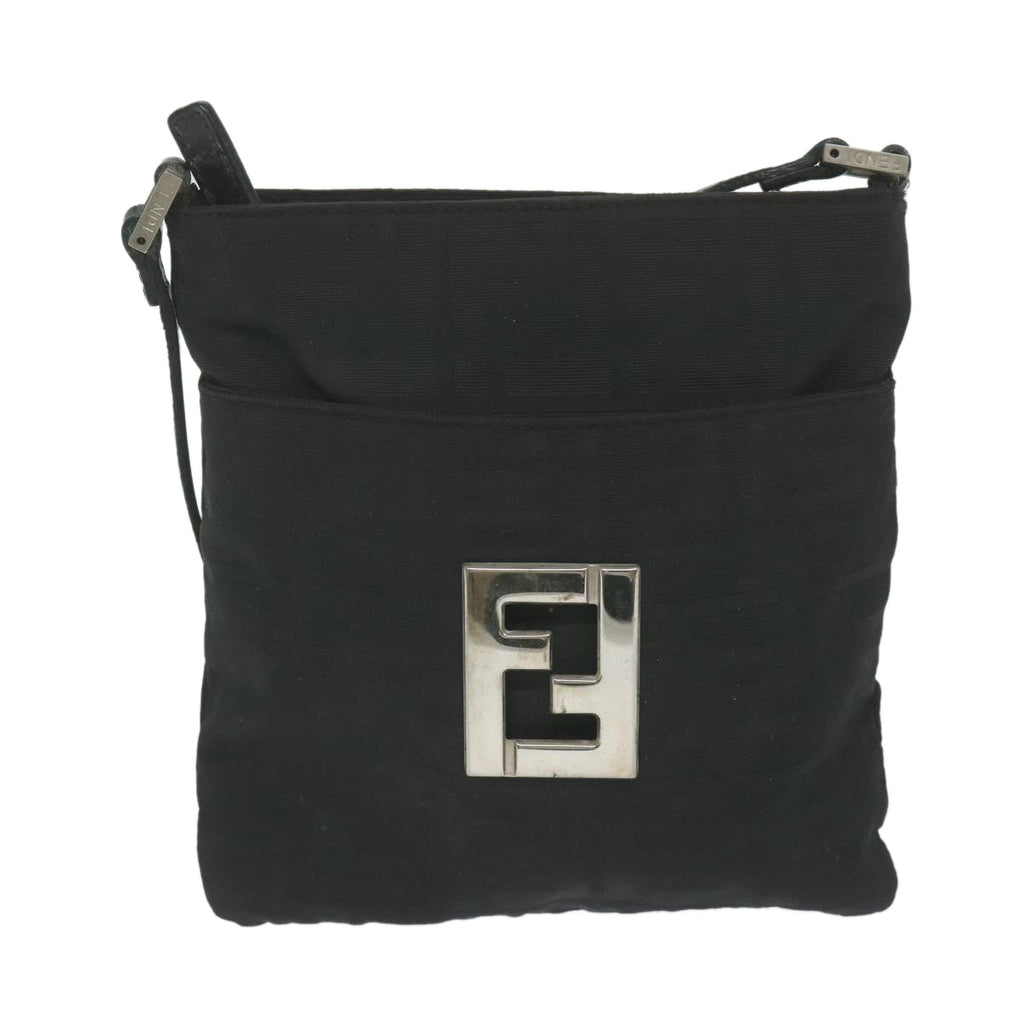 FENDI Zucca Canvas Shoulder Bag Blackbs10962