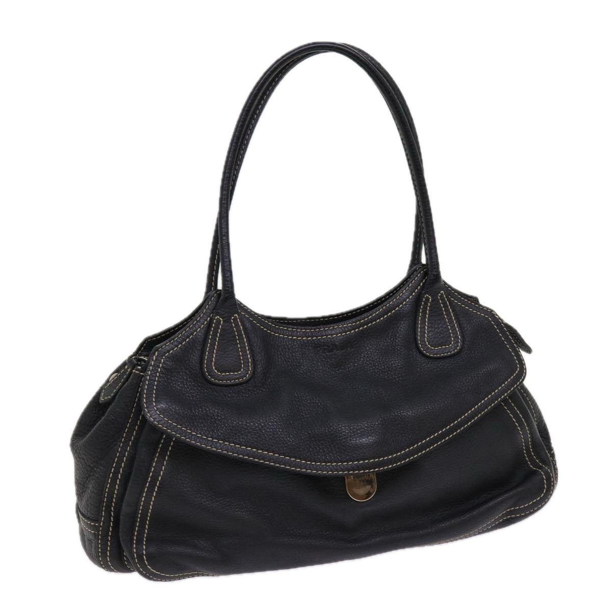PRADA Shoulder Bag Leather Black  bs10964