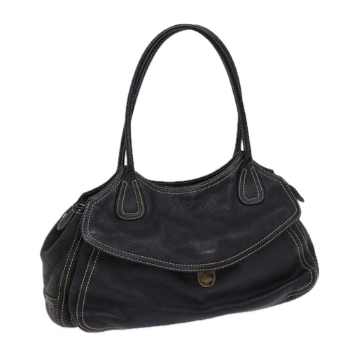PRADA Shoulder Bag Leather Black  bs10964