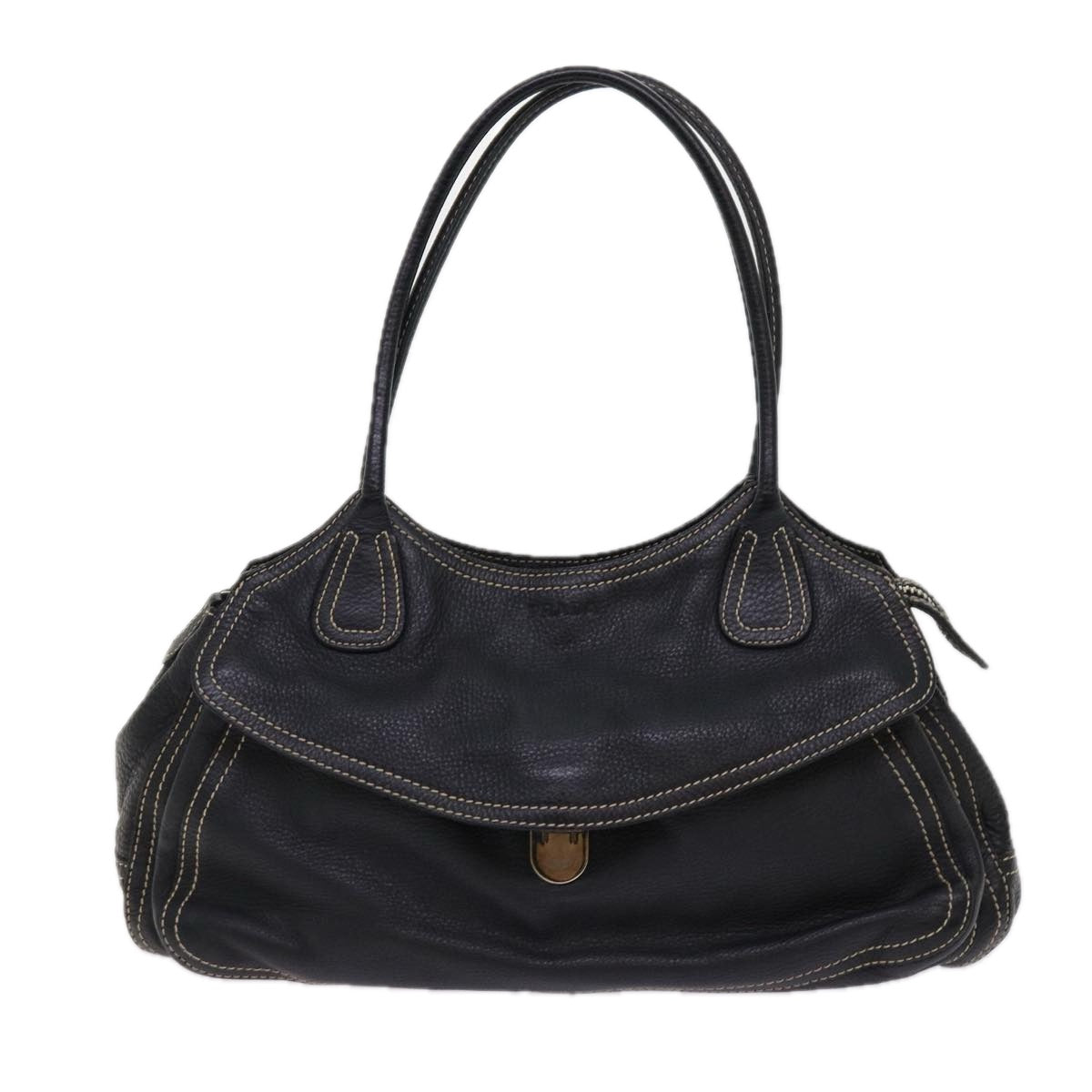 PRADA Shoulder Bag Leather Black  bs10964