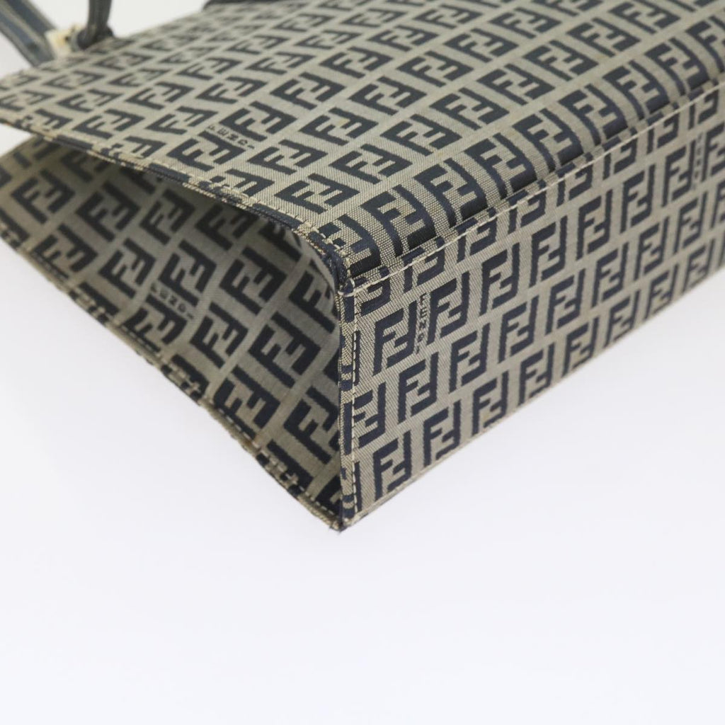 FENDI Zucchino Canvas Mamma Baguette Shoulder Bag Navybs11001