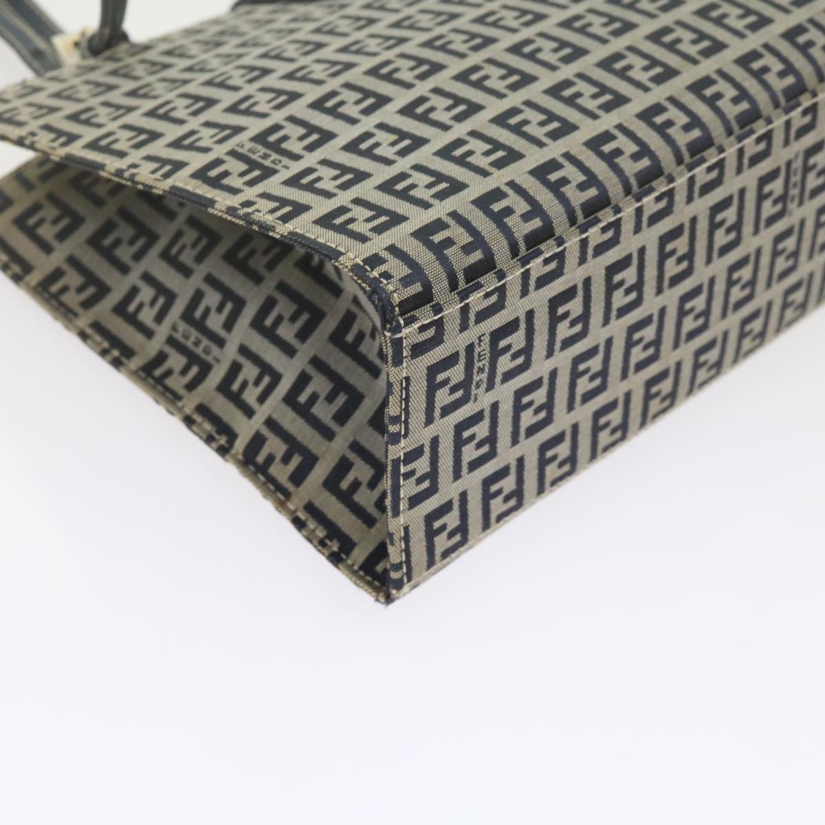 FENDI Zucchino Canvas Mamma Baguette Shoulder Bag Navybs11001