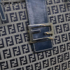 FENDI Zucchino Canvas Mamma Baguette Shoulder Bag Navybs11001