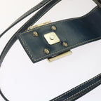 FENDI Zucchino Canvas Mamma Baguette Shoulder Bag Navybs11001
