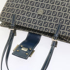 FENDI Zucchino Canvas Mamma Baguette Shoulder Bag Navybs11001