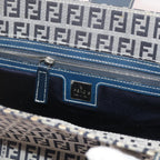 FENDI Zucchino Canvas Mamma Baguette Shoulder Bag Navybs11001