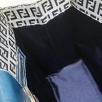 FENDI Zucchino Canvas Mamma Baguette Shoulder Bag Navybs11001
