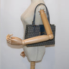 FENDI Zucchino Canvas Mamma Baguette Shoulder Bag Navybs11001