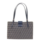 FENDI Zucchino Canvas Mamma Baguette Shoulder Bag Navybs11001