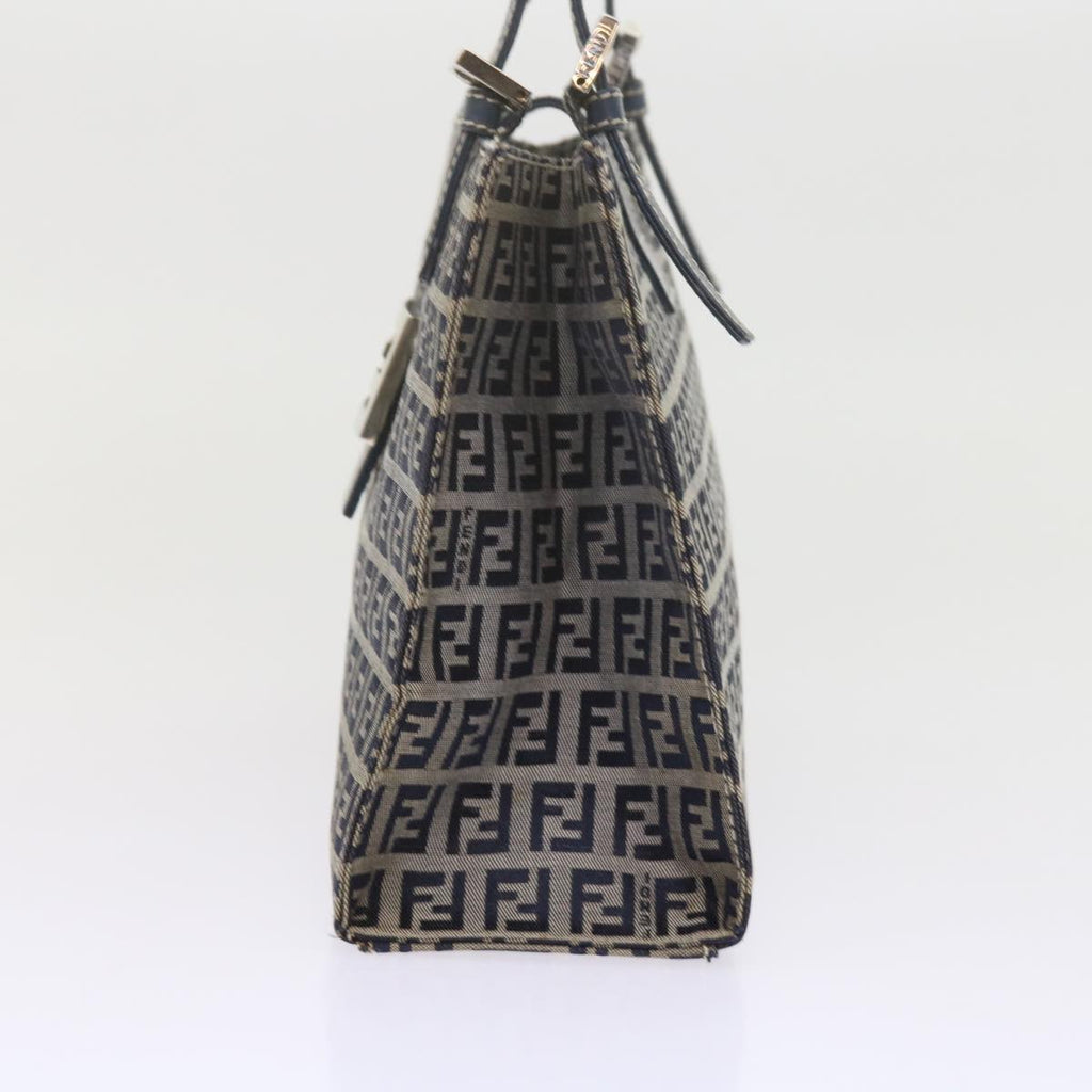 FENDI Zucchino Canvas Mamma Baguette Shoulder Bag Navybs11001