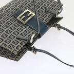 FENDI Zucchino Canvas Mamma Baguette Shoulder Bag Navybs11001