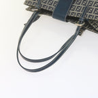 FENDI Zucchino Canvas Mamma Baguette Shoulder Bag Navybs11001