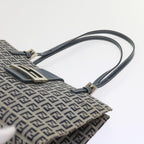 FENDI Zucchino Canvas Mamma Baguette Shoulder Bag Navybs11001
