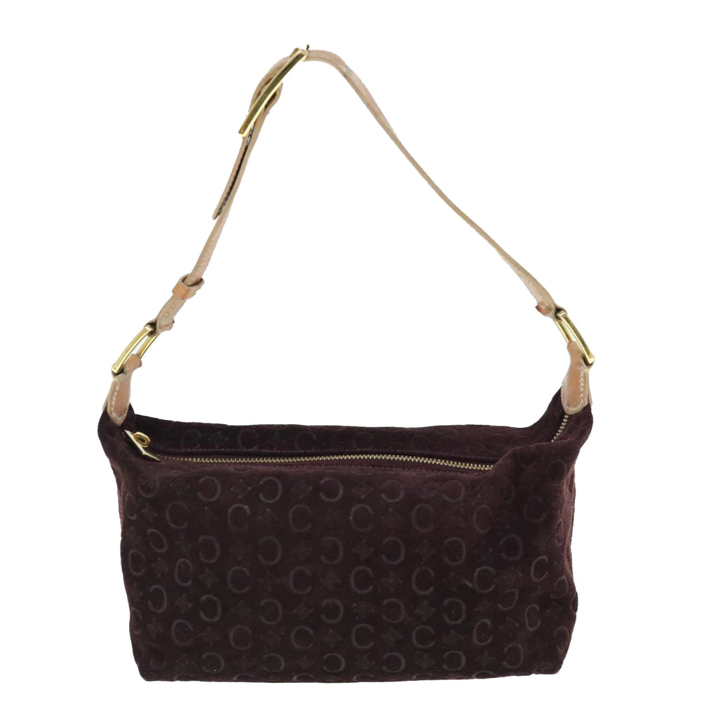 CELINE C Macadam Canvas Shoulder Bag Wine Red  11004