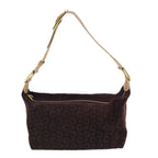 CELINE C Macadam Canvas Shoulder Bag Wine Red  11004