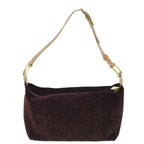 CELINE C Macadam Canvas Shoulder Bag Wine Red  11004