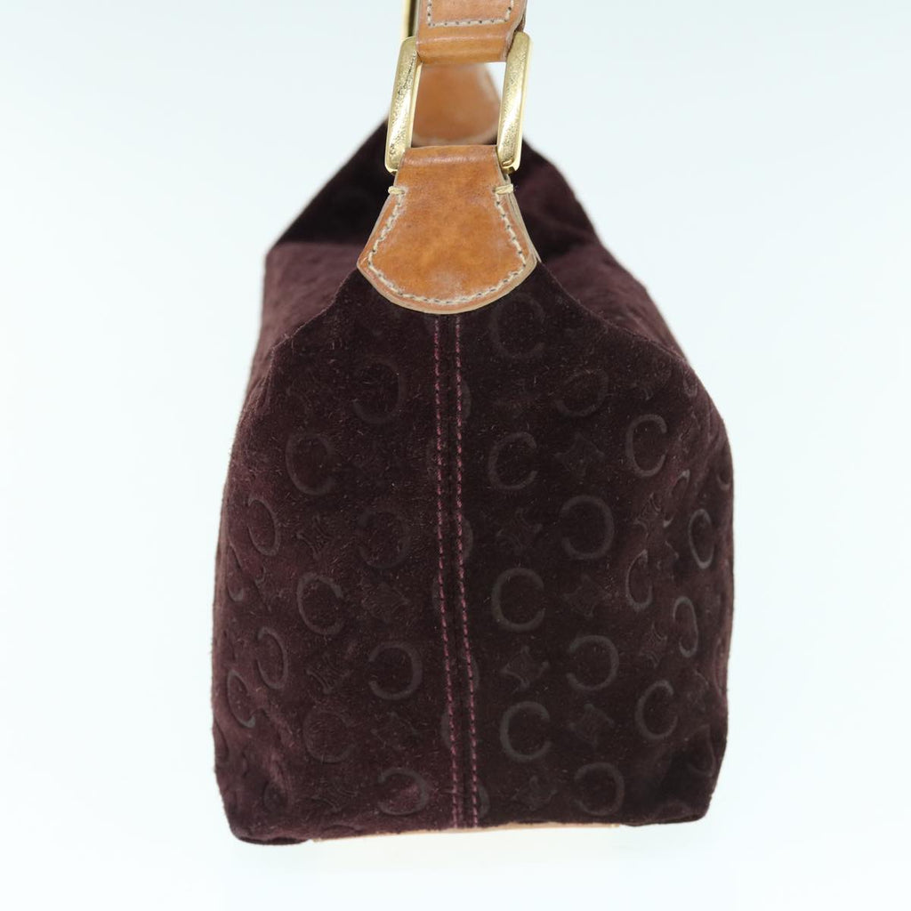 CELINE C Macadam Canvas Shoulder Bag Wine Red  11004