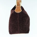 CELINE C Macadam Canvas Shoulder Bag Wine Red  11004