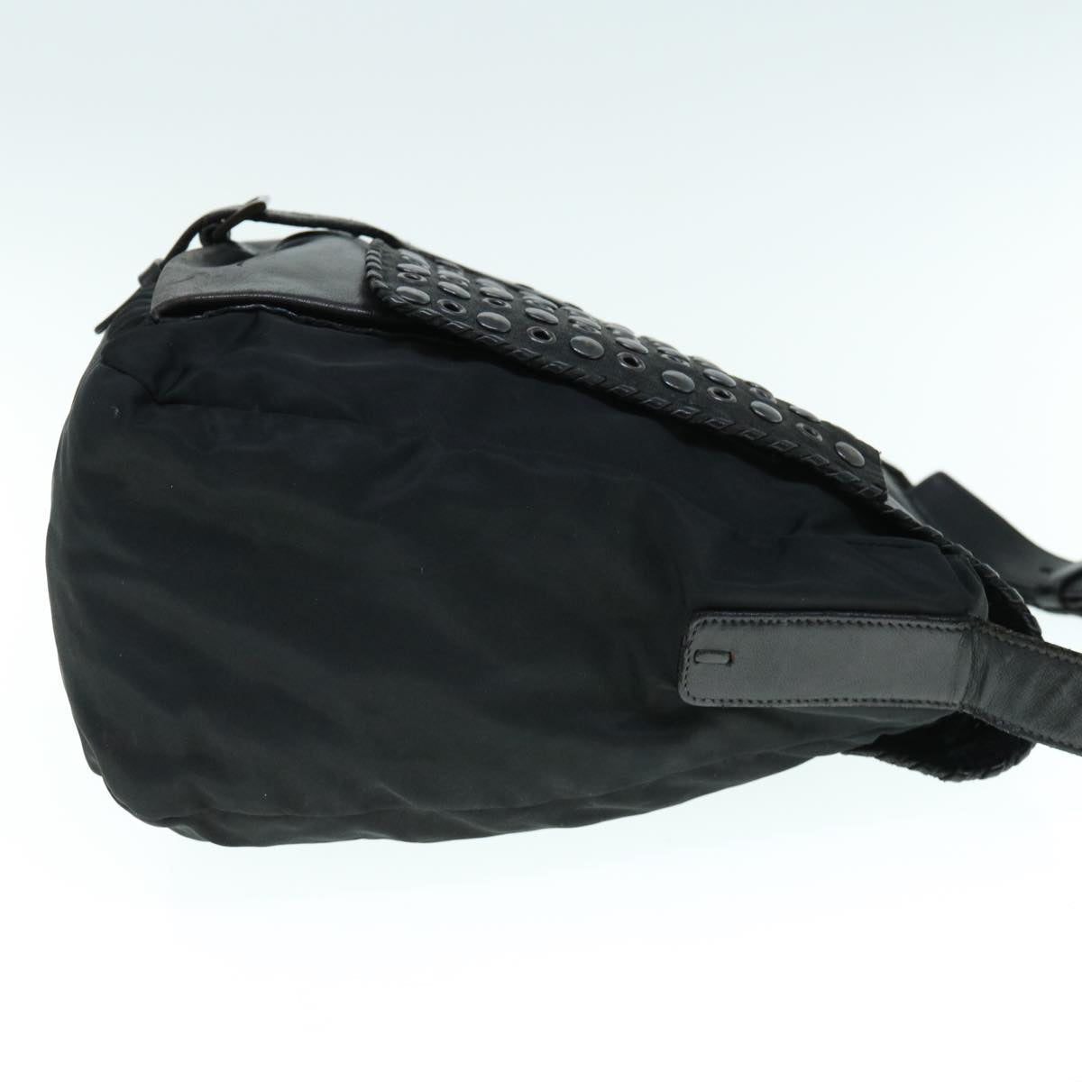 PRADA Shoulder Bag Leather nylon Black  bs11028