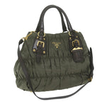 PRADA Hand Bag Nylon 2way Khaki  bs11075