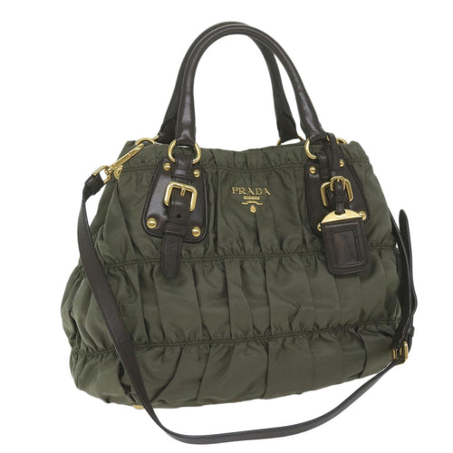 PRADA Hand Bag Nylon 2way Khaki  bs11075
