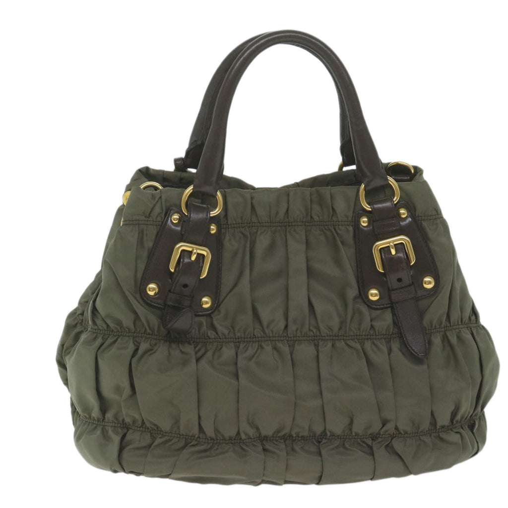 PRADA Hand Bag Nylon 2way Khaki  bs11075