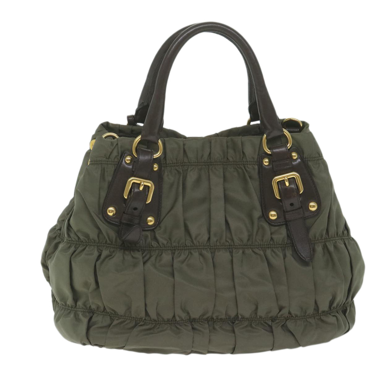 PRADA Hand Bag Nylon 2way Khaki  bs11075