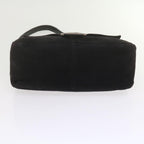 FENDI Mamma Baguette Shoulder Bag Suede Black 2308 26325 089bs11079