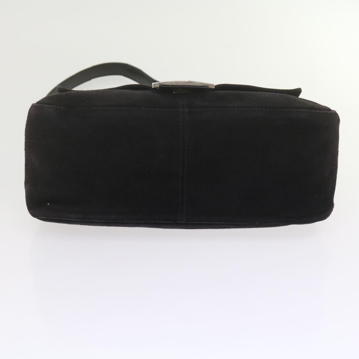 FENDI Mamma Baguette Shoulder Bag Suede Black 2308 26325 089bs11079