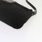 FENDI Mamma Baguette Shoulder Bag Suede Black 2308 26325 089bs11079