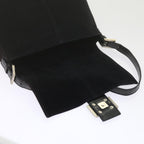 FENDI Mamma Baguette Shoulder Bag Suede Black 2308 26325 089bs11079