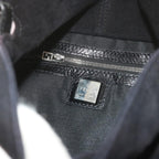 FENDI Mamma Baguette Shoulder Bag Suede Black 2308 26325 089bs11079