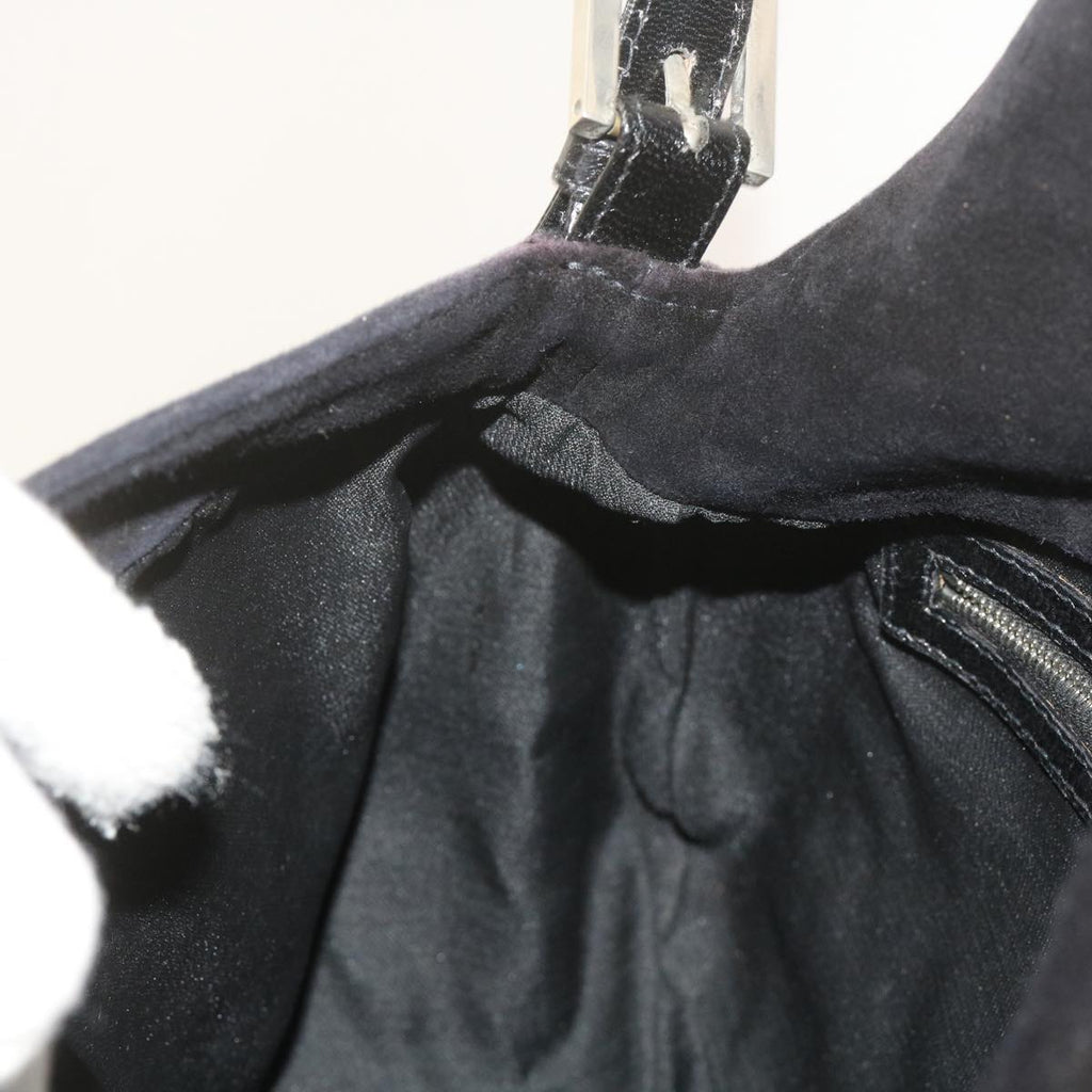 FENDI Mamma Baguette Shoulder Bag Suede Black 2308 26325 089bs11079