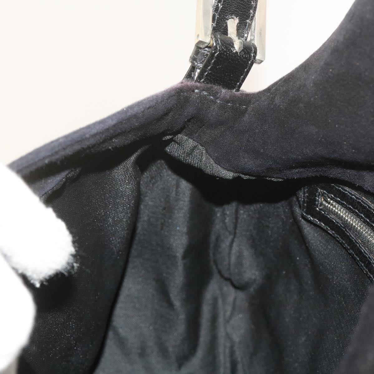 FENDI Mamma Baguette Shoulder Bag Suede Black 2308 26325 089bs11079