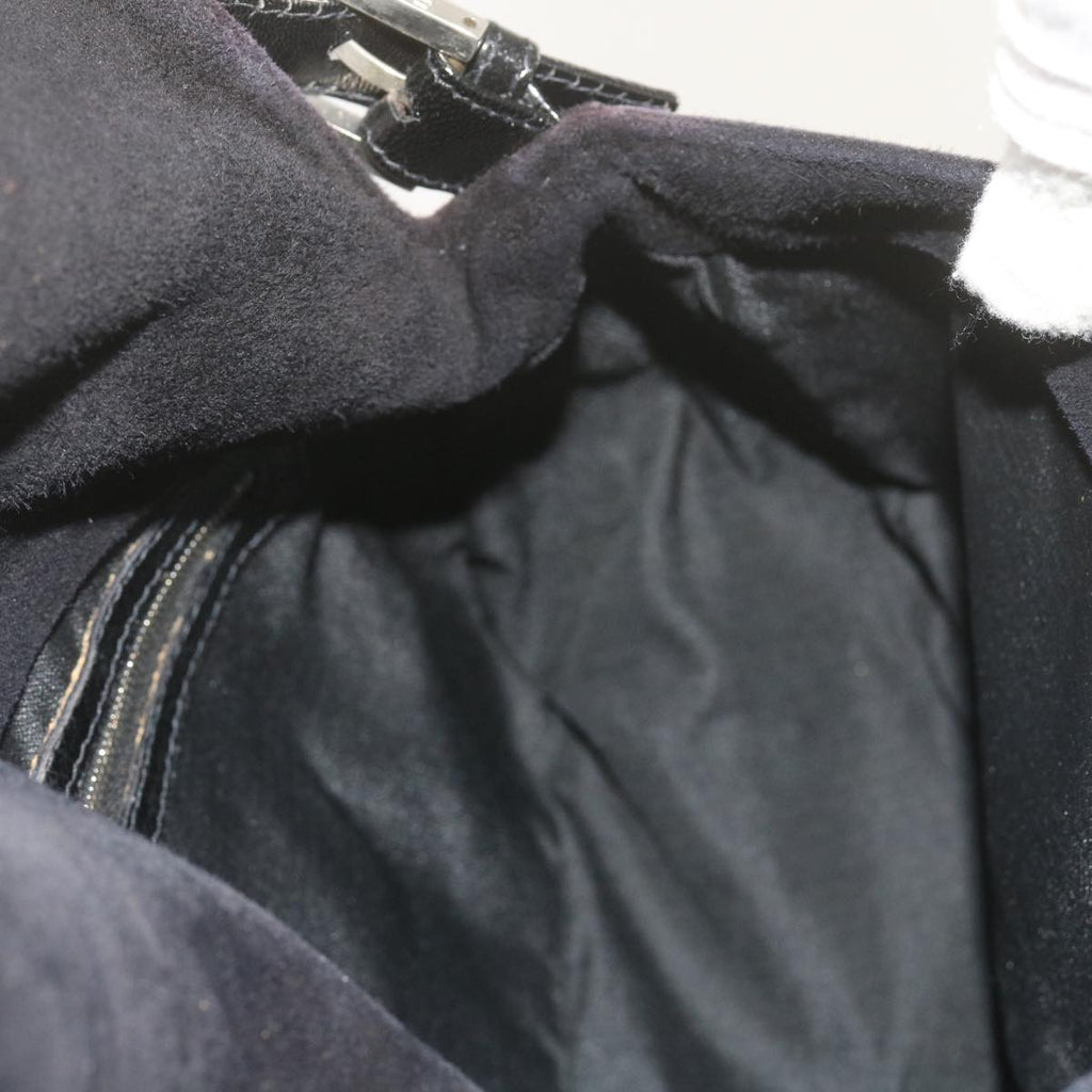 FENDI Mamma Baguette Shoulder Bag Suede Black 2308 26325 089bs11079