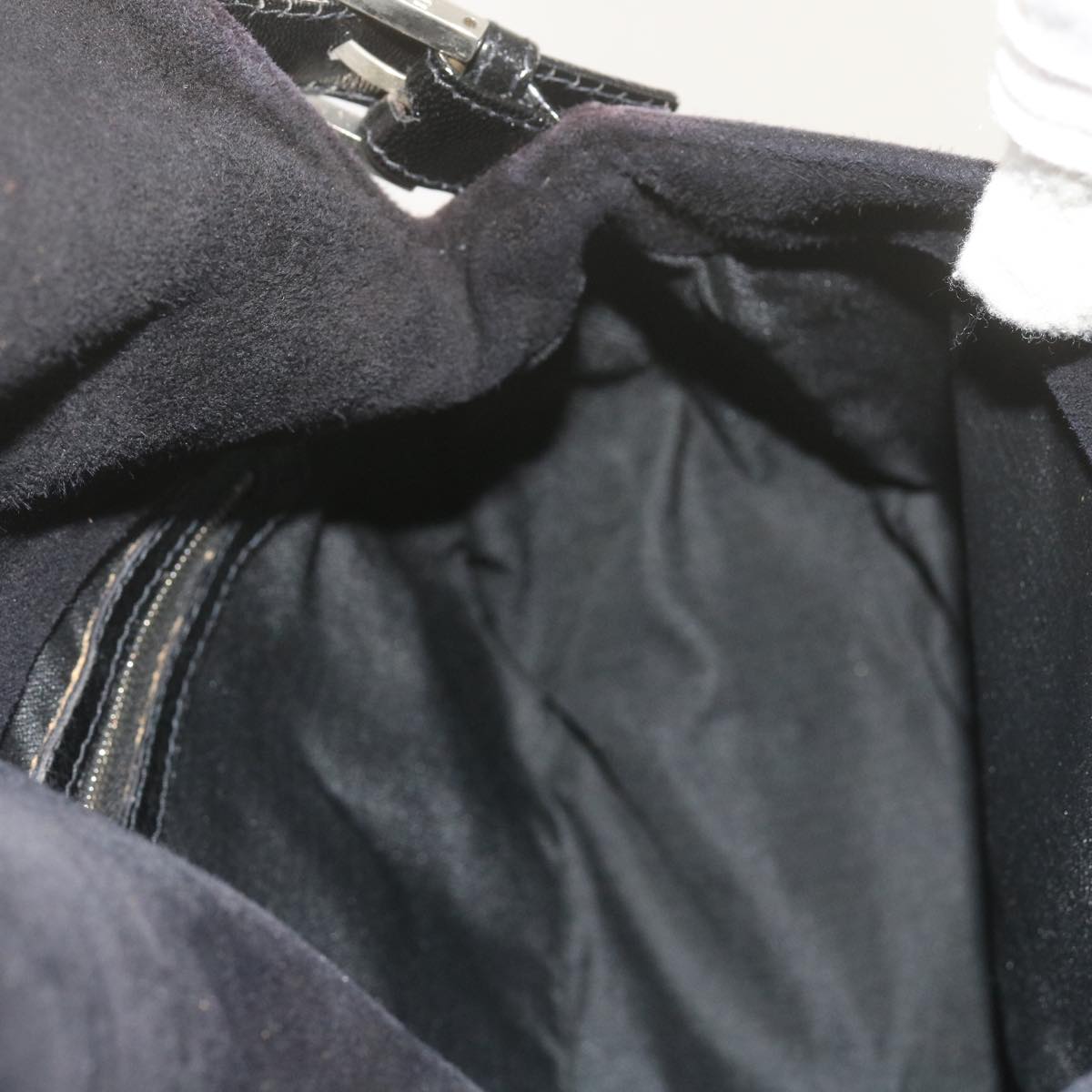 FENDI Mamma Baguette Shoulder Bag Suede Black 2308 26325 089bs11079