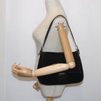 FENDI Mamma Baguette Shoulder Bag Suede Black 2308 26325 089bs11079