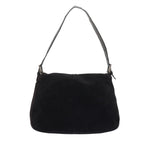 FENDI Mamma Baguette Shoulder Bag Suede Black 2308 26325 089bs11079