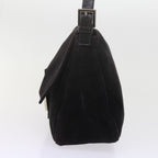 FENDI Mamma Baguette Shoulder Bag Suede Black 2308 26325 089bs11079