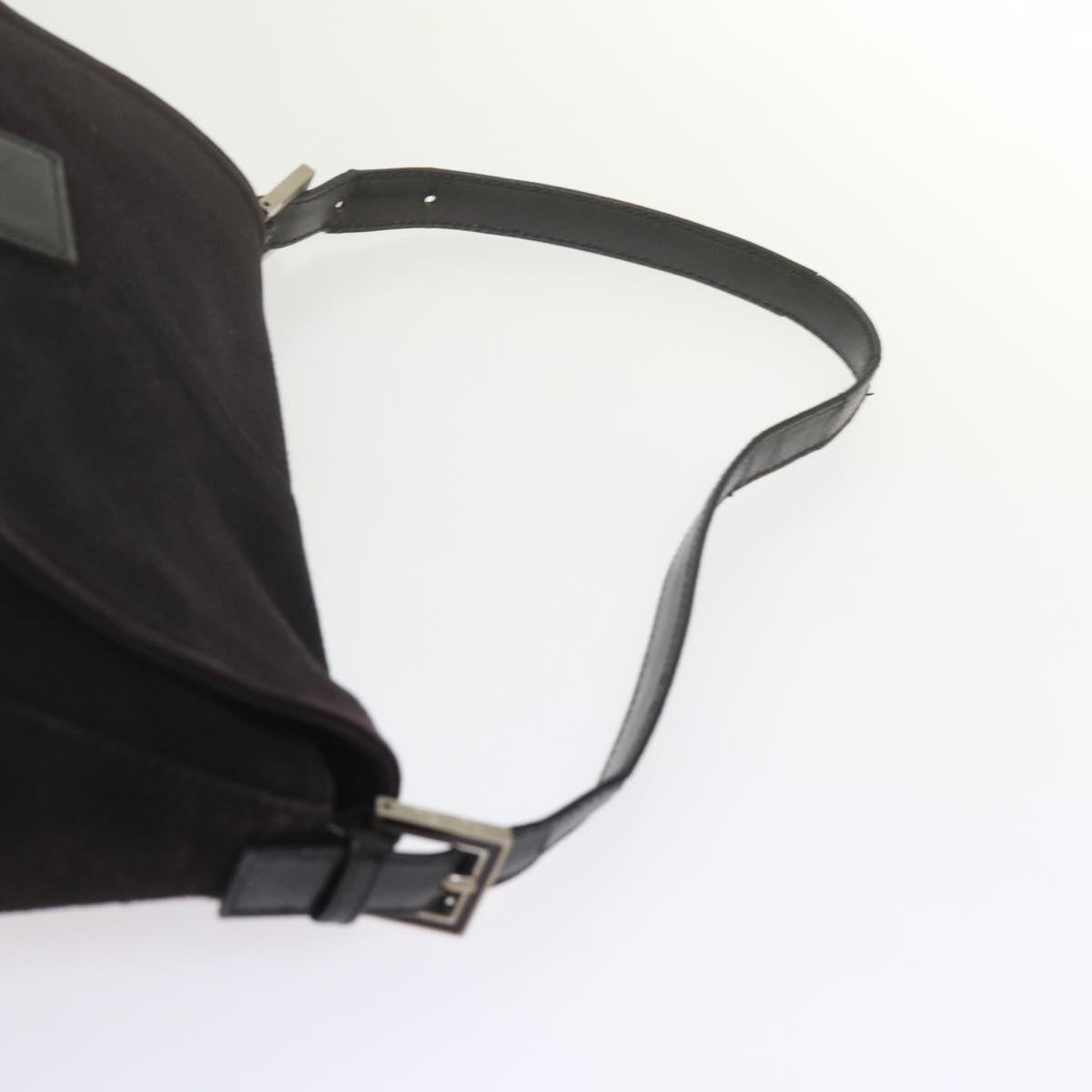 FENDI Mamma Baguette Shoulder Bag Suede Black 2308 26325 089bs11079