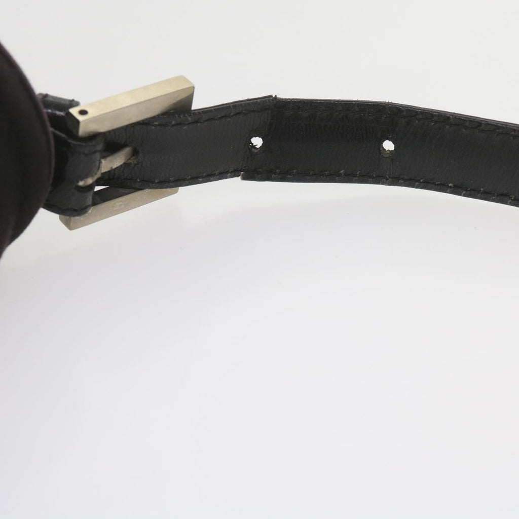 FENDI Mamma Baguette Shoulder Bag Suede Black 2308 26325 089bs11079