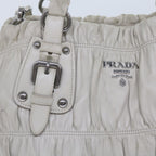 PRADA Hand Bag Leather 2way White  bs11083