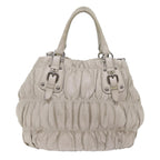 PRADA Hand Bag Leather 2way White  bs11083