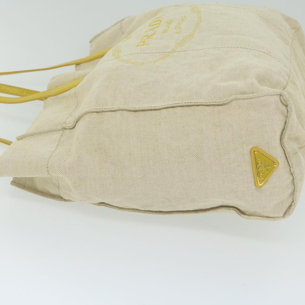 PRADA Tote Bag Canvas Beige Yellow  bs11088