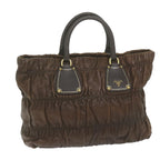 PRADA Hand Bag Leather Brown  bs11123
