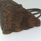 PRADA Hand Bag Leather Brown  bs11123