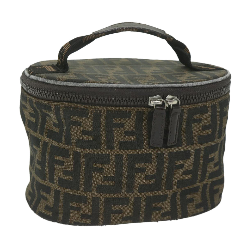 FENDI Zucca Canvas Vanity Cosmetic Pouch Black Brownbs11154