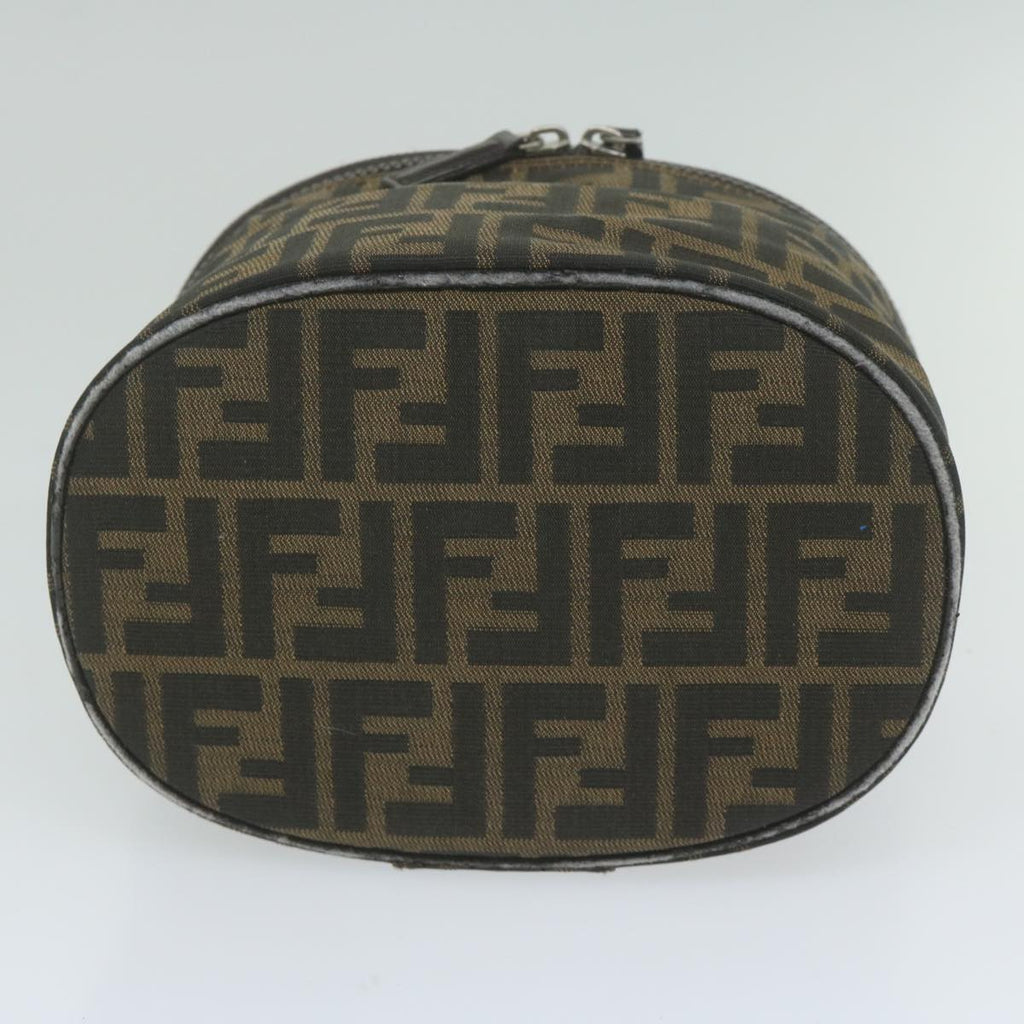 FENDI Zucca Canvas Vanity Cosmetic Pouch Black Brownbs11154