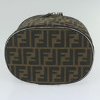 FENDI Zucca Canvas Vanity Cosmetic Pouch Black Brownbs11154