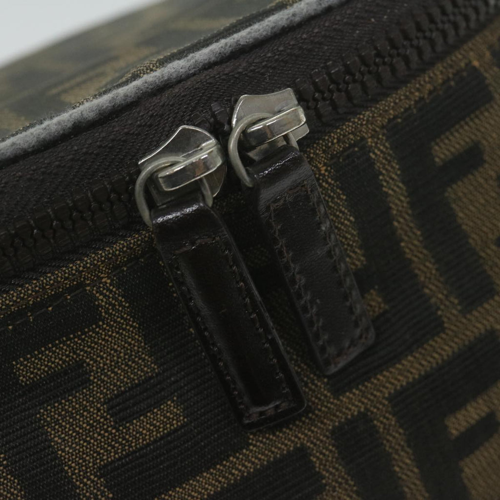 FENDI Zucca Canvas Vanity Cosmetic Pouch Black Brownbs11154